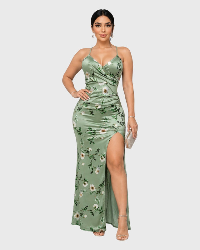 GOLDEN BLOOM MAXI DRESS - vista frontal