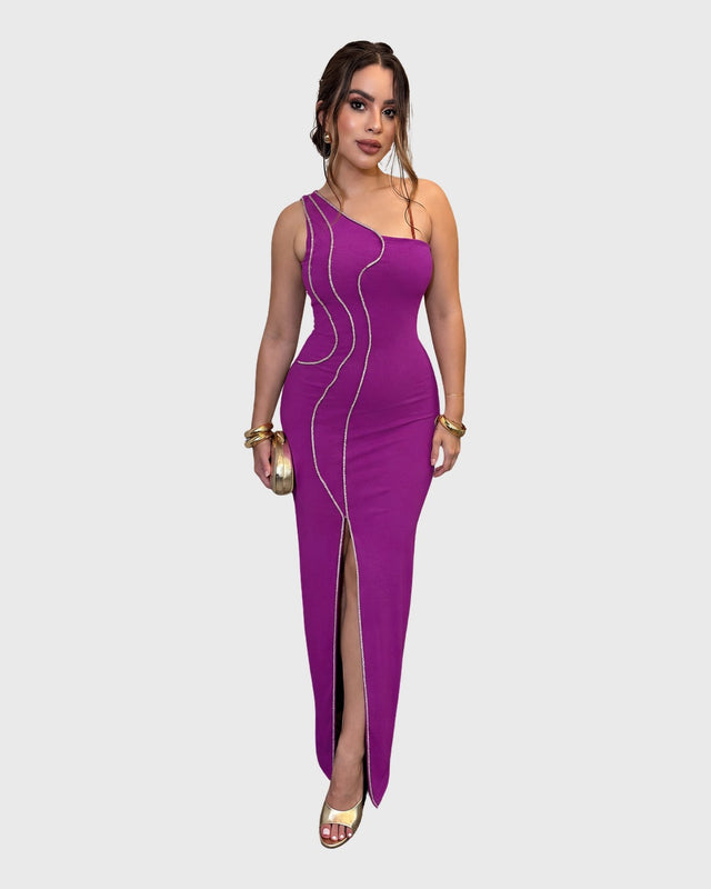 VELVET REVERIE MIDI DRESS - vista frontal