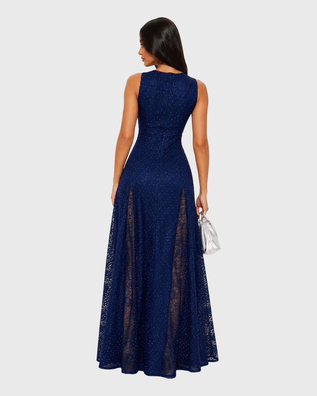 MIDNIGHT LACE MAXI DRESS - vista posterior