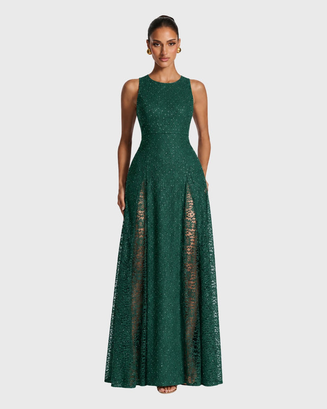 MIDNIGHT LACE MAXI DRESS - vista frontal