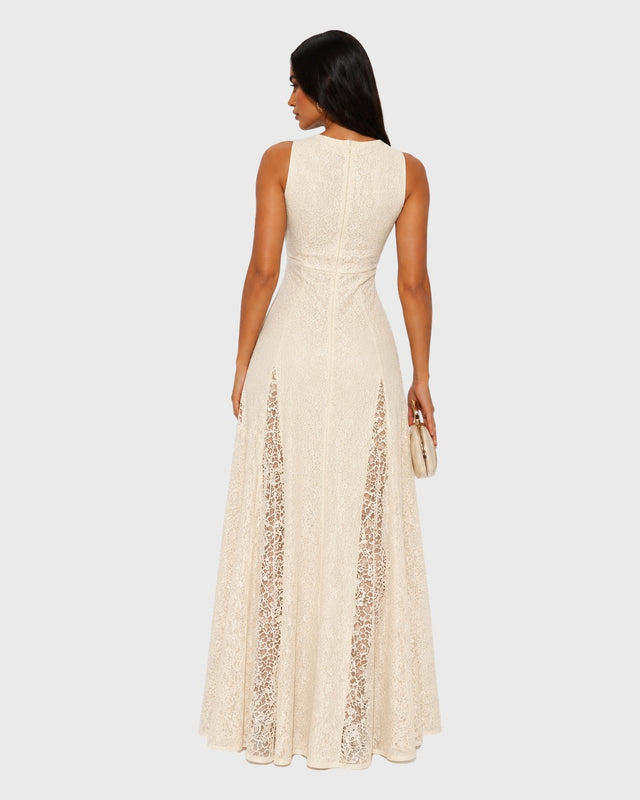 MIDNIGHT LACE MAXI DRESS - vista posterior