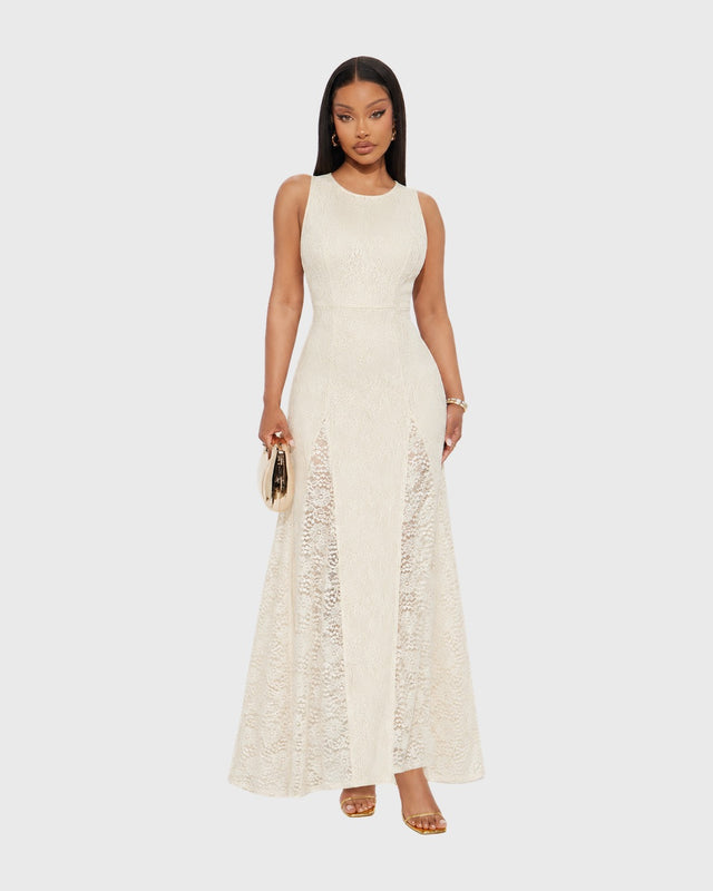 MIDNIGHT LACE MAXI DRESS - vista frontal