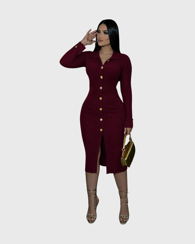SERENE PETAL MIDI DRESS - vista frontal