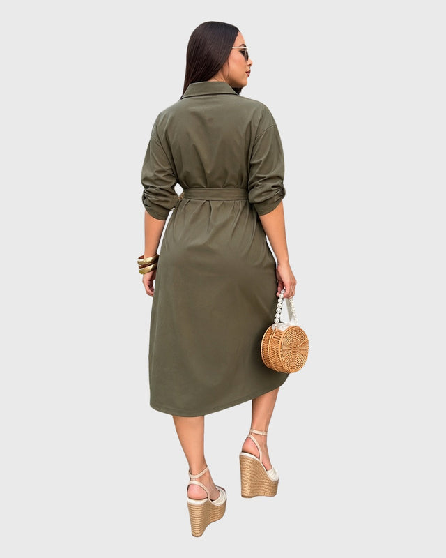 GOLDEN SUNRISE MIDI DRESS - vista posterior