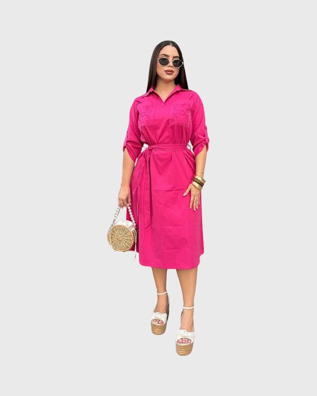 GOLDEN SUNRISE MIDI DRESS - vista frontal