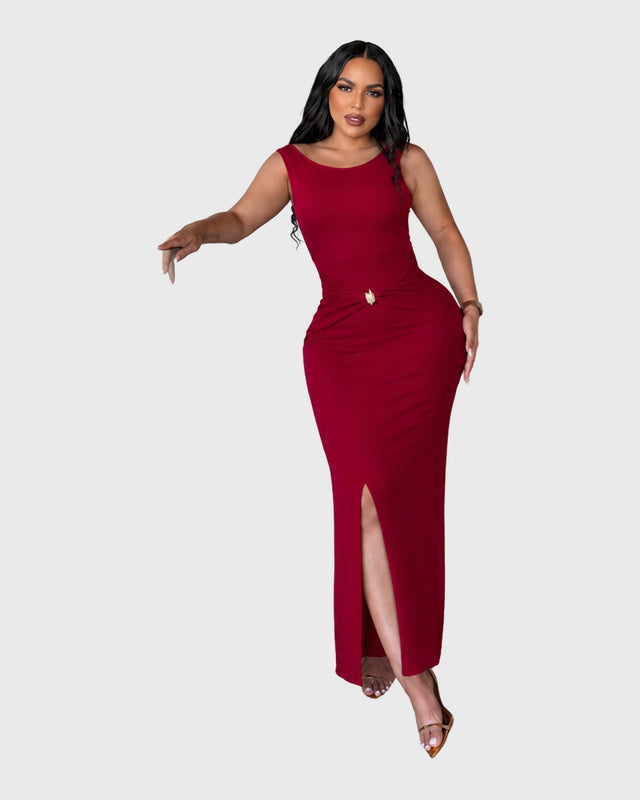 GOLDEN HOUR MIDI DRESS - vista frontal