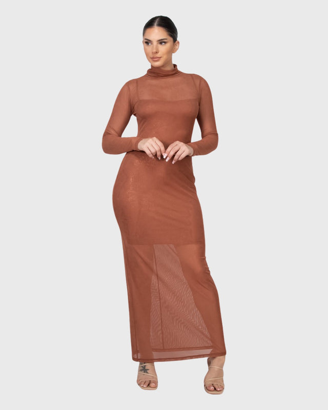 GOLDEN BREEZE MIDI DRESS - vista frontal