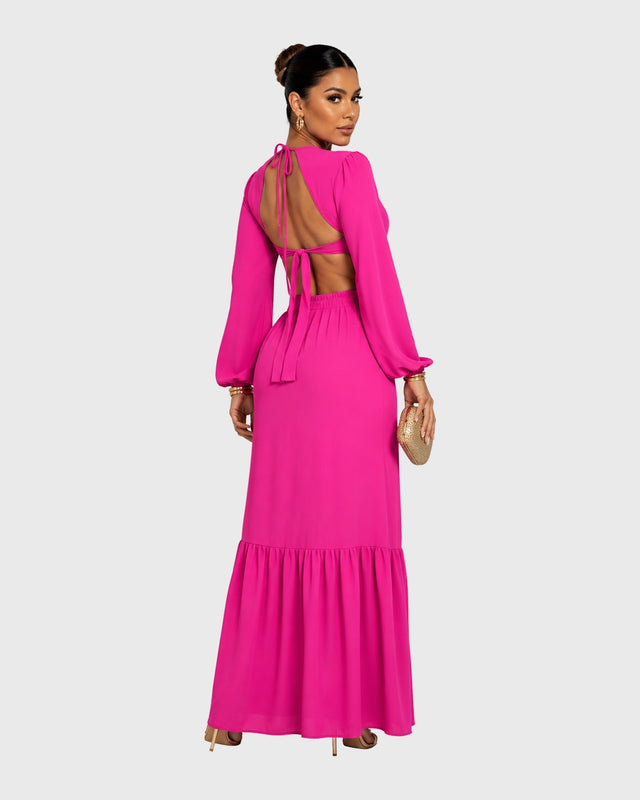 BLOOMING SERENITY MIDI DRESS - vista posterior