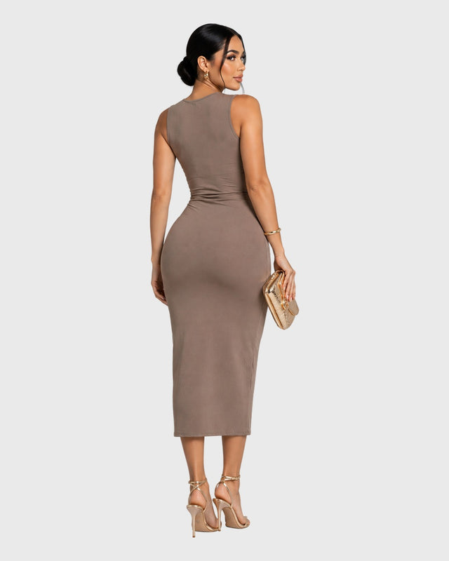 MIDNIGHT PEONY MAXI DRESS - vista posterior