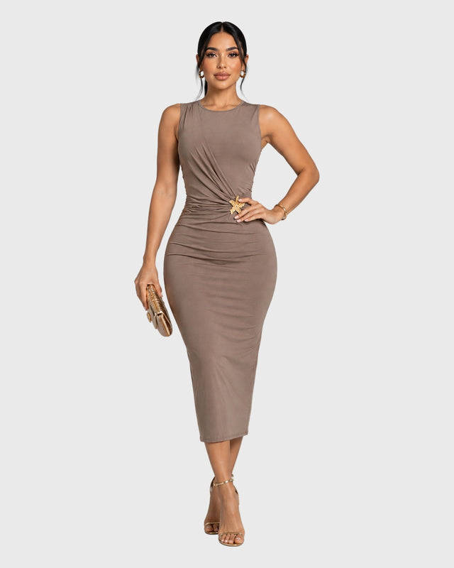 MIDNIGHT PEONY MAXI DRESS - vista frontal