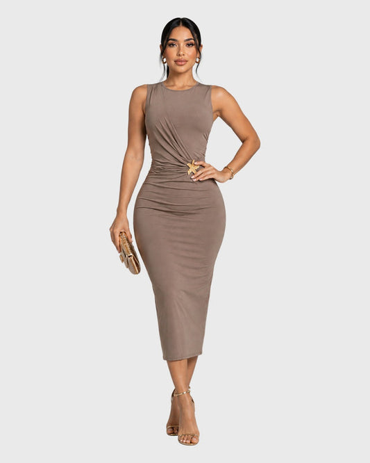 MIDNIGHT PEONY MAXI DRESS - vista frontal