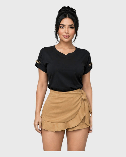Belle T-Shirt Negro para mujer - vista frontal