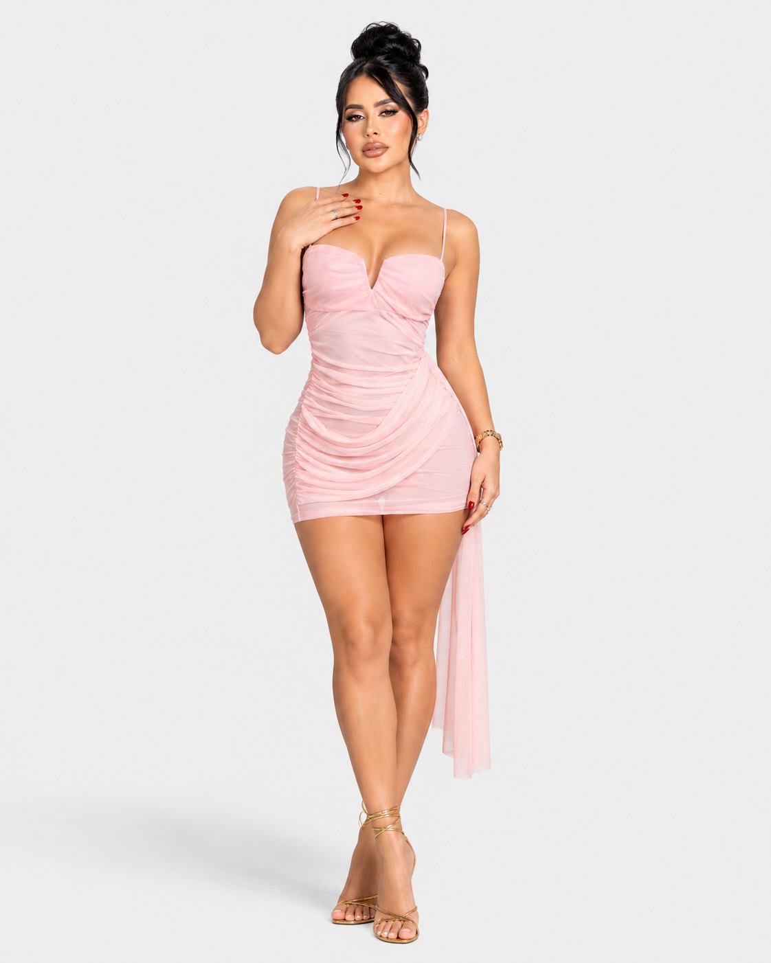 TEMPTATION RUCHED MINI DRESS