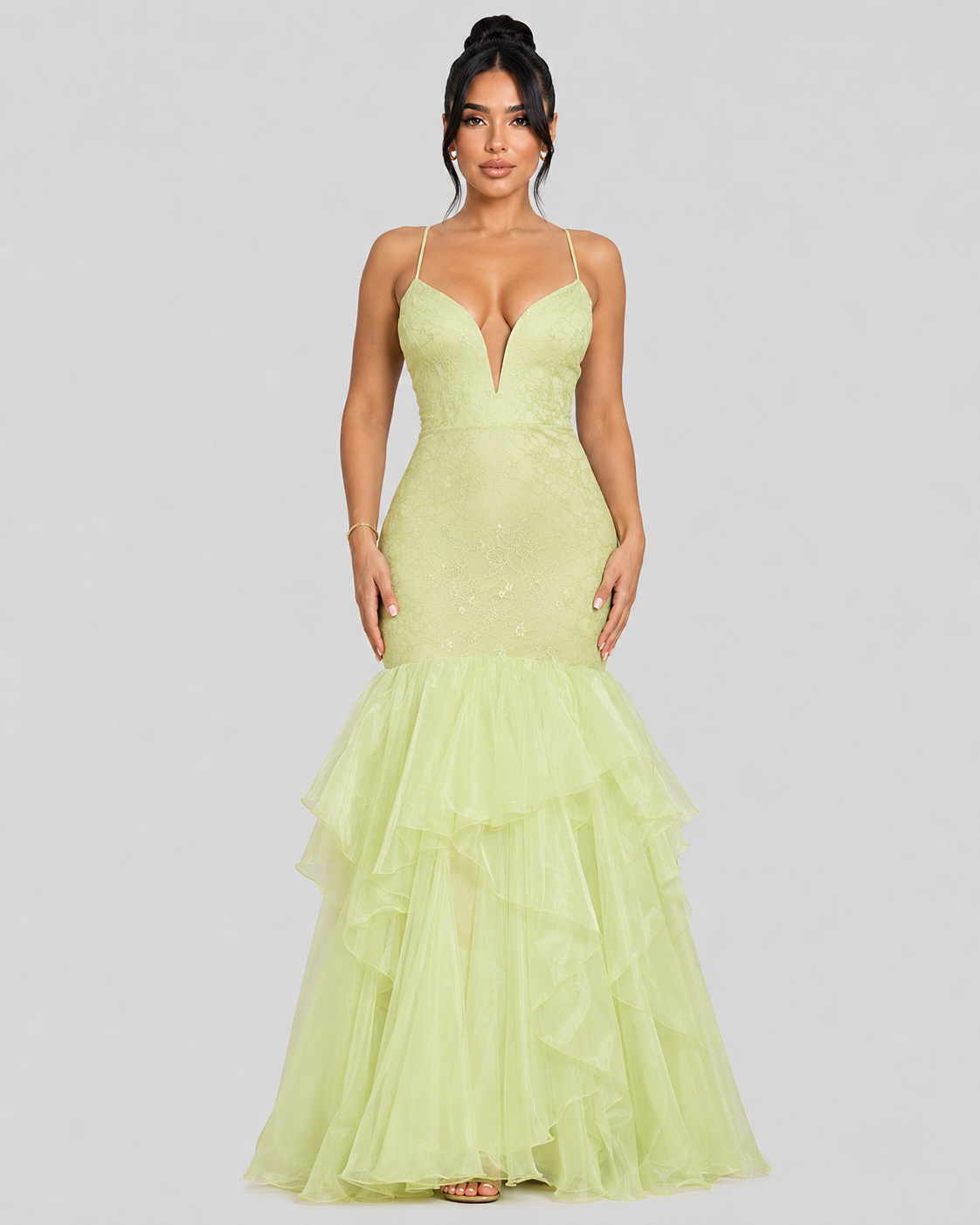 Vestido de Gala Sage Lace - Salvia