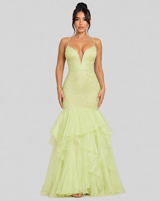 Vestido de Gala Sage Lace - Salvia