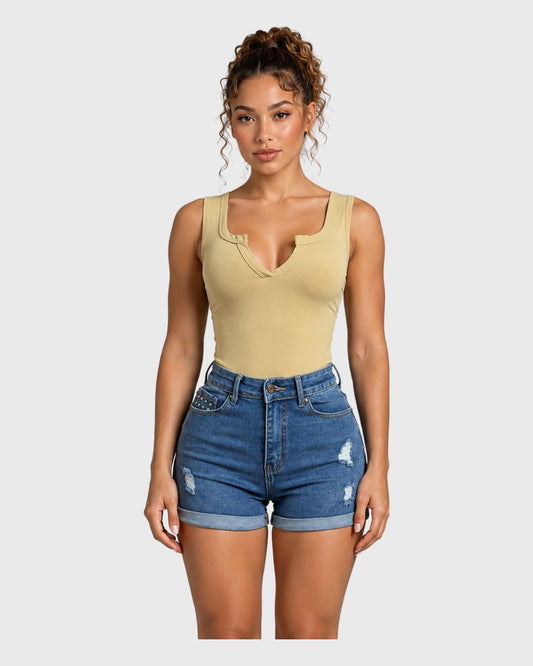 Classic Sleeve Body Amarillo para mujer - vista frontal