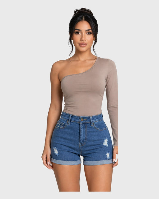 Asymmetric Sleek Body Taupe para mujer - vista frontal