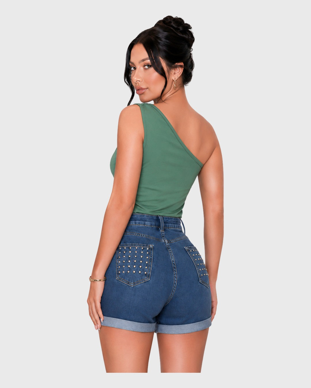 Metal Loop Body Verde para mujer - vista posterior