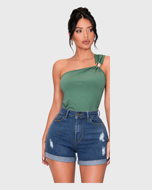 Metal Loop Body Verde para mujer - vista frontal