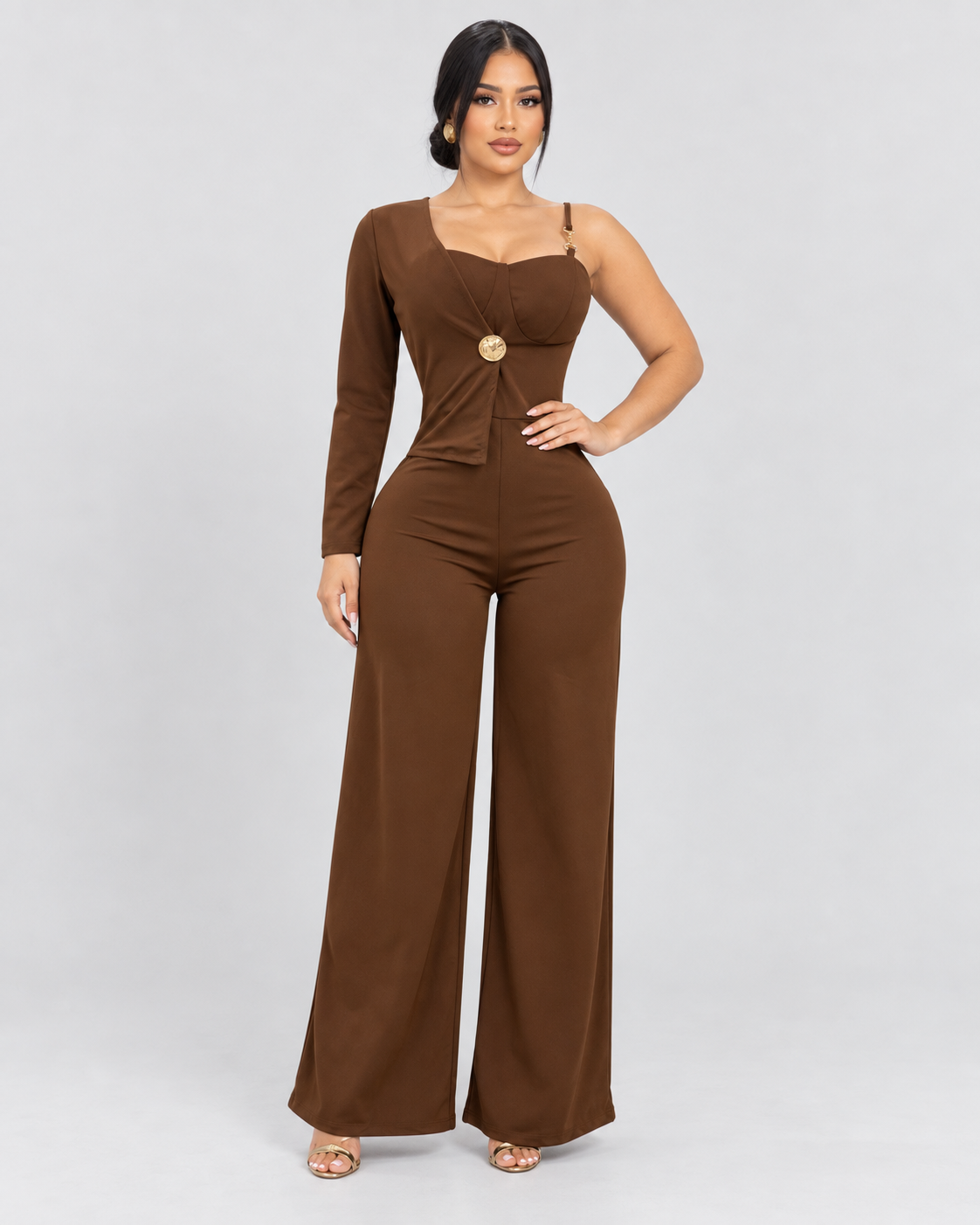 JUMPSUIT GISELLE - CHOCOLATE - Vista frontal