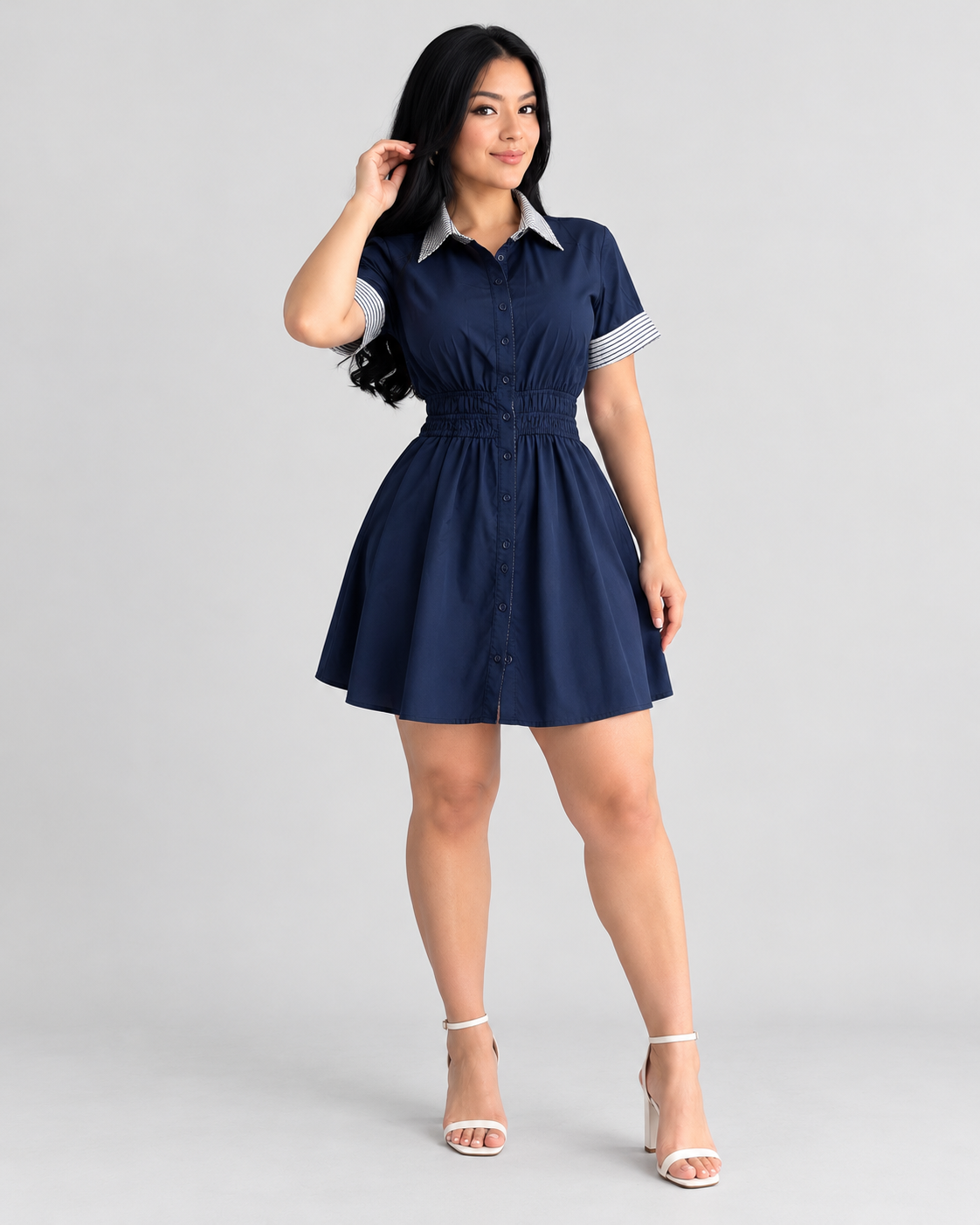 Vestido Corto Rosalba - Azul