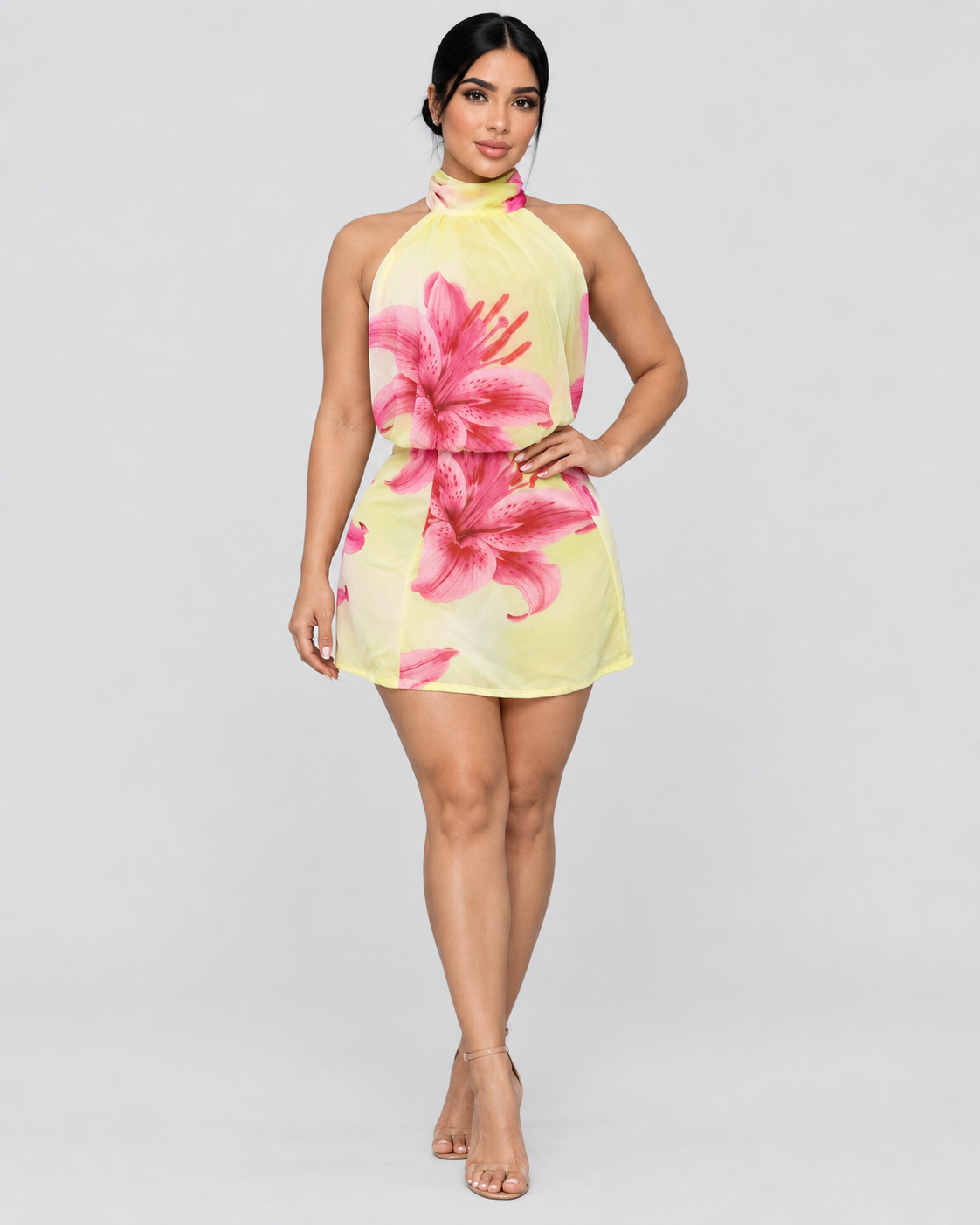 Vestido Corto Lilium - Amarillo Floral