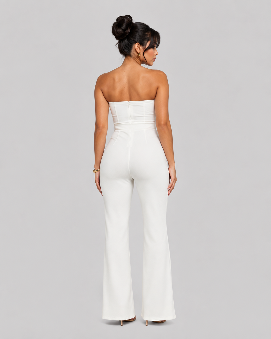 Jumpsuit Nudo Metálico - Blanco