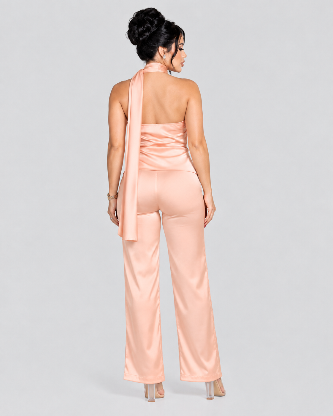 Conjunto Satiné - Durazno - vista posterior