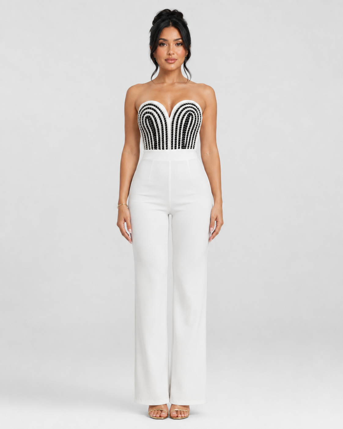 Jumpsuit Nudo Metálico - Blanco