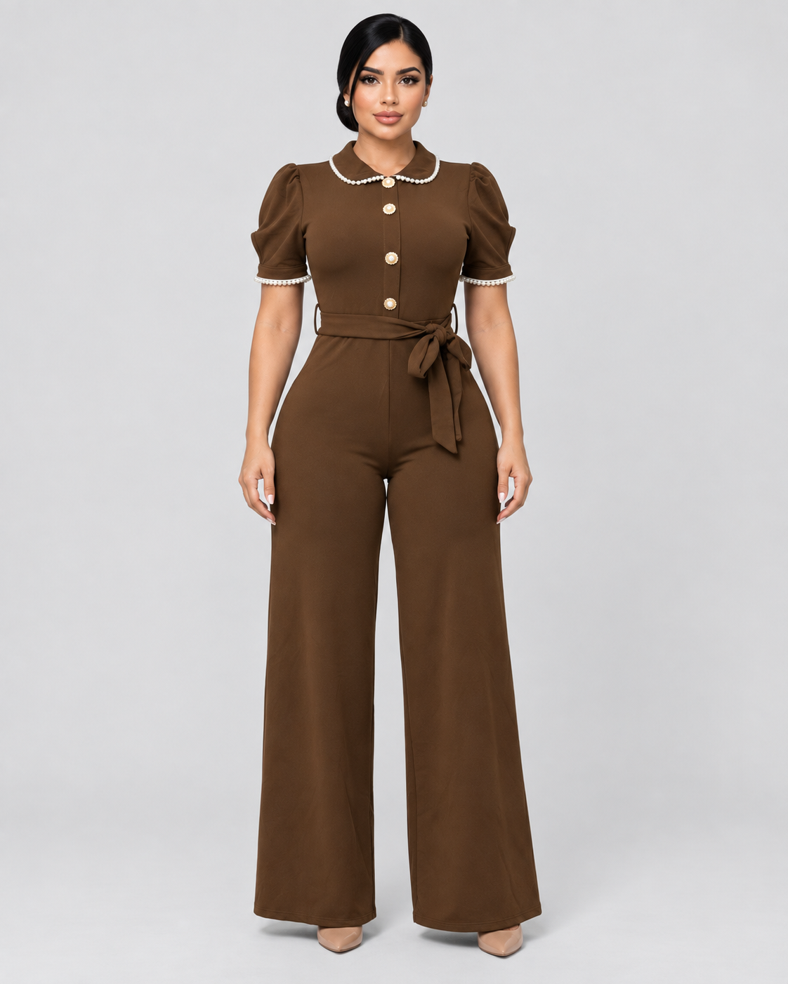 JUMPSUIT AMELIA - CHOCOLATE - Vista frontal