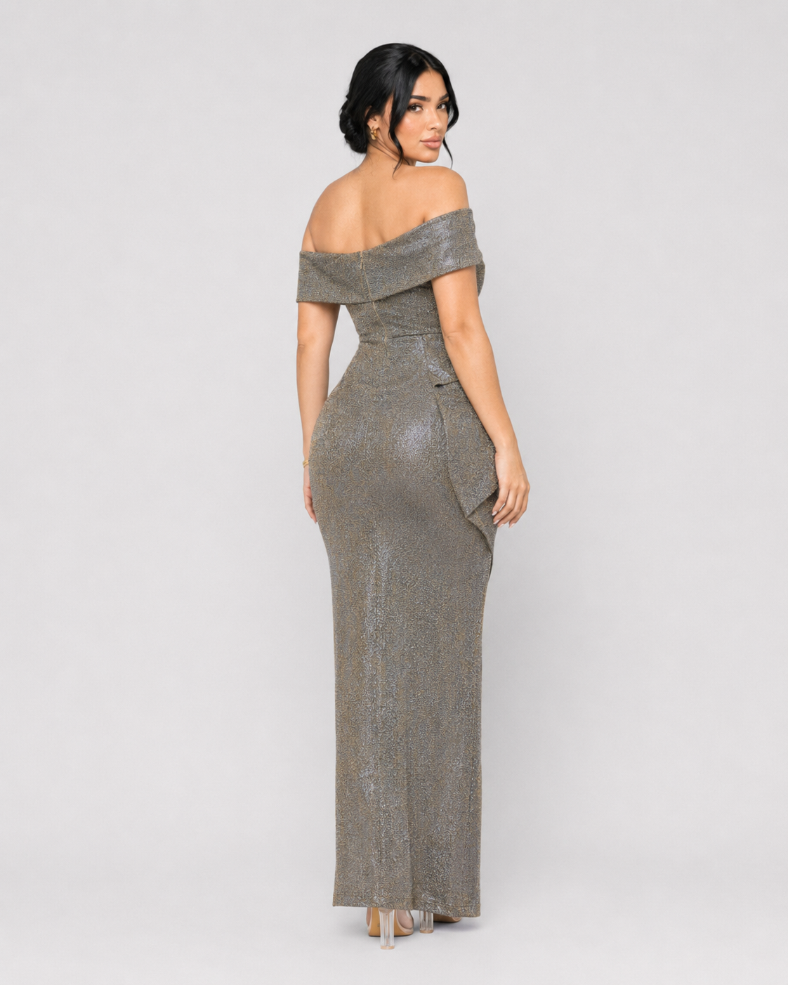 Vestido de Gala Golden One Shoulder - Dorado