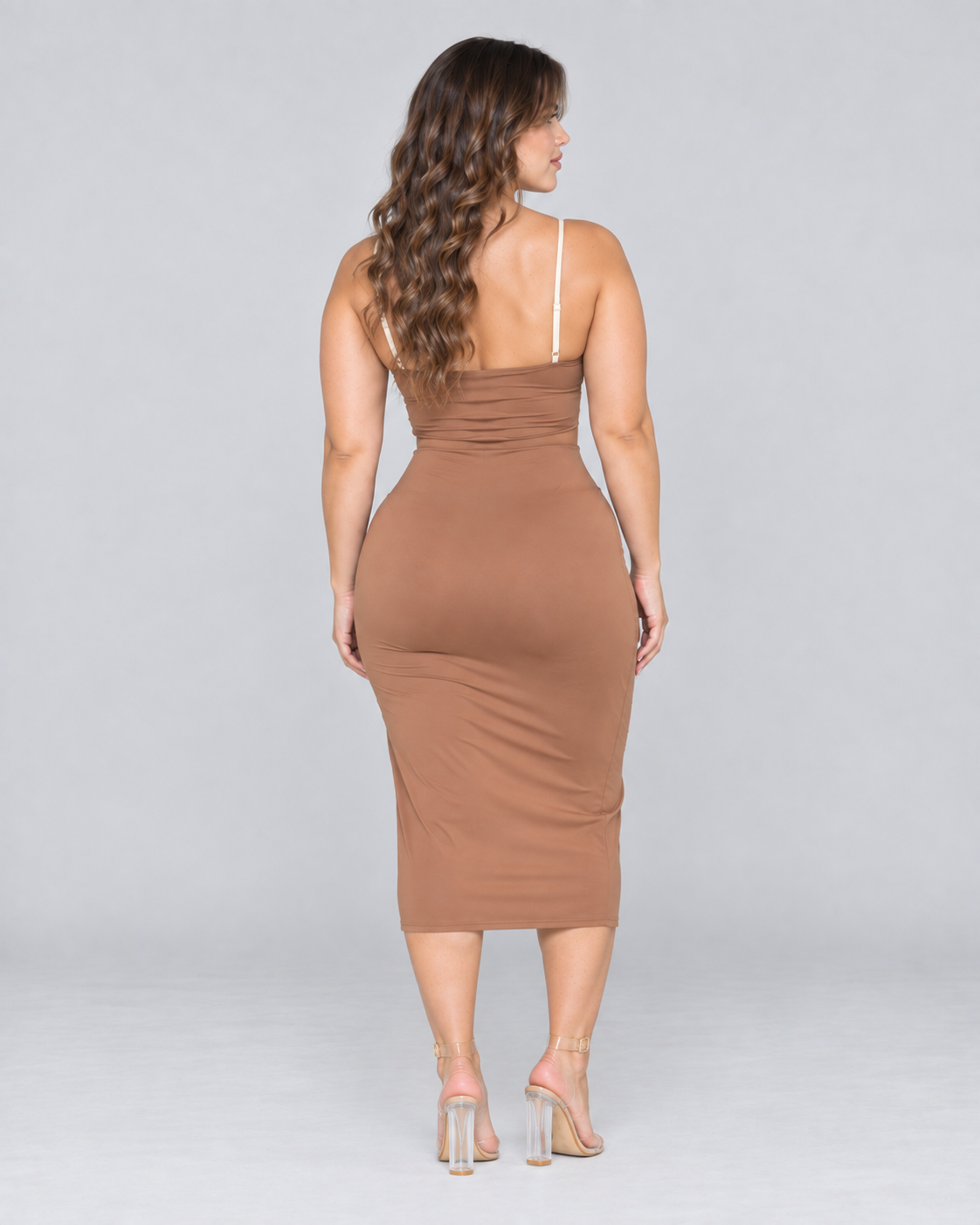Vestido Midi Amara - Beige - vista posterior