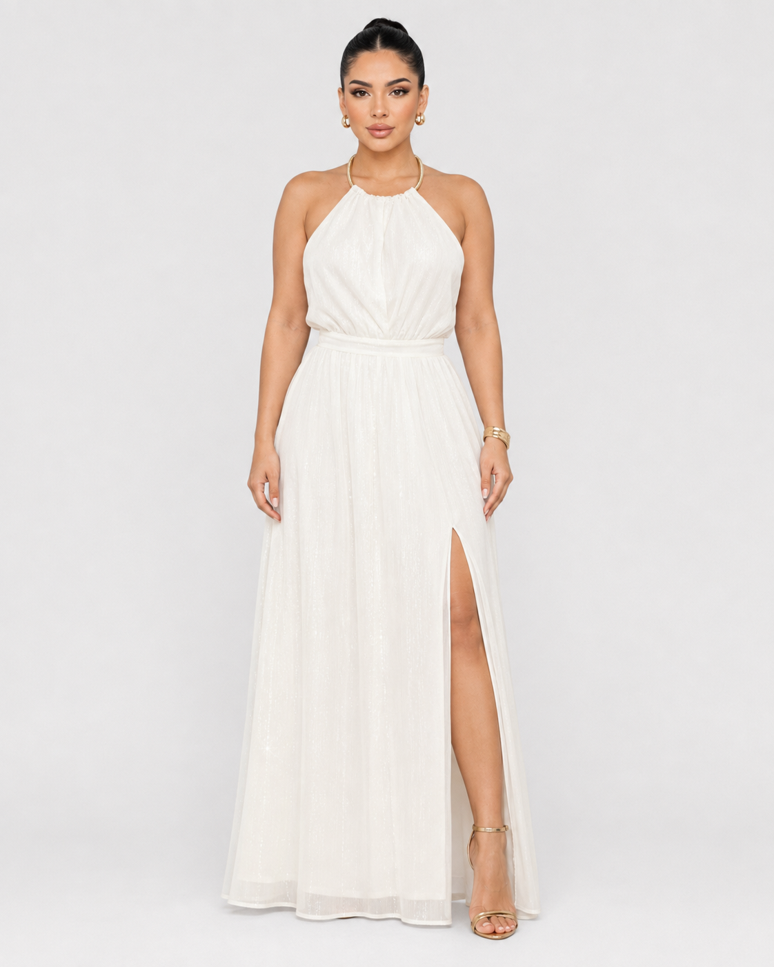 Vestido de Gala Ivory Chain - Marfil