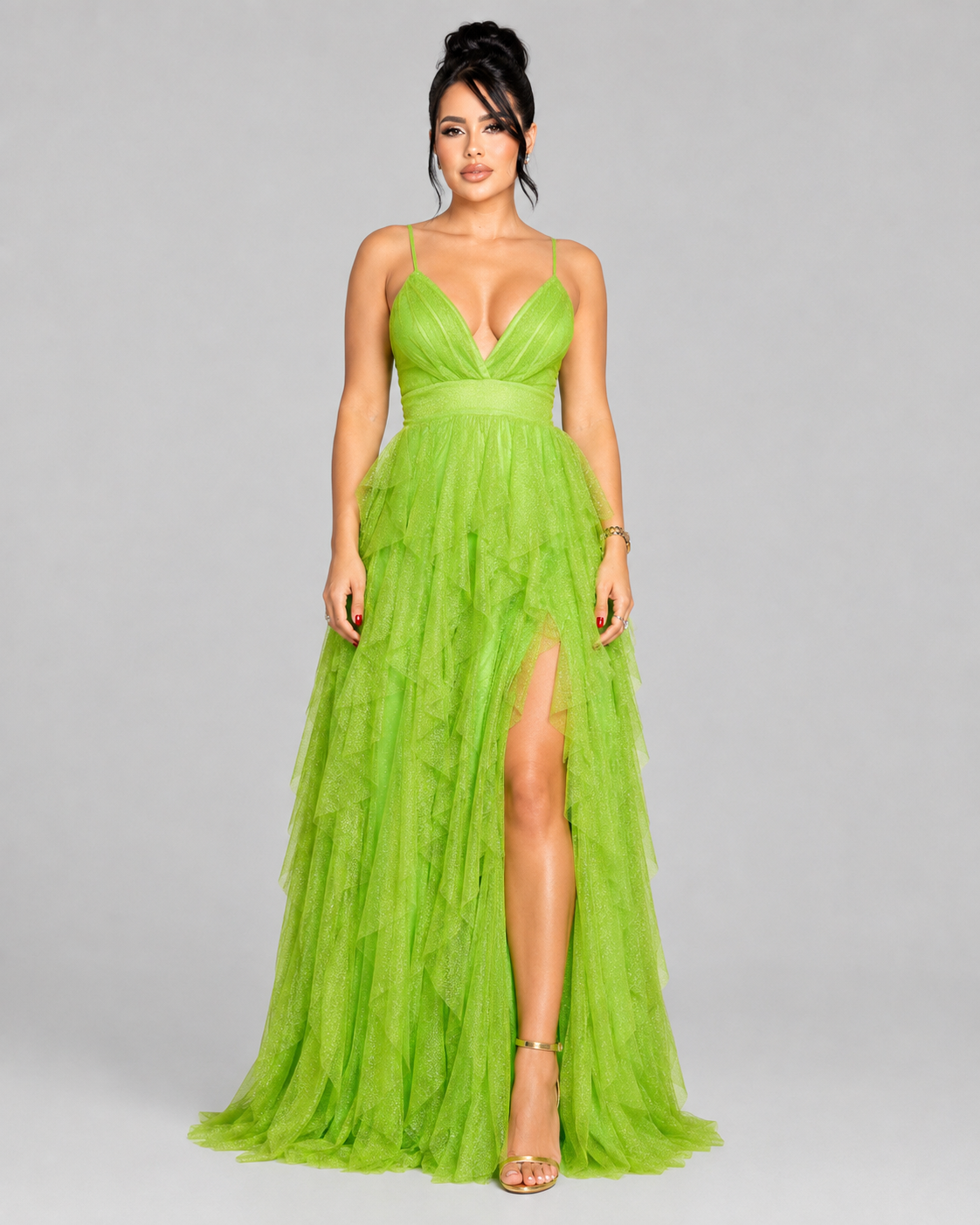 Vestido de Gala Lime Chiffon - Lima