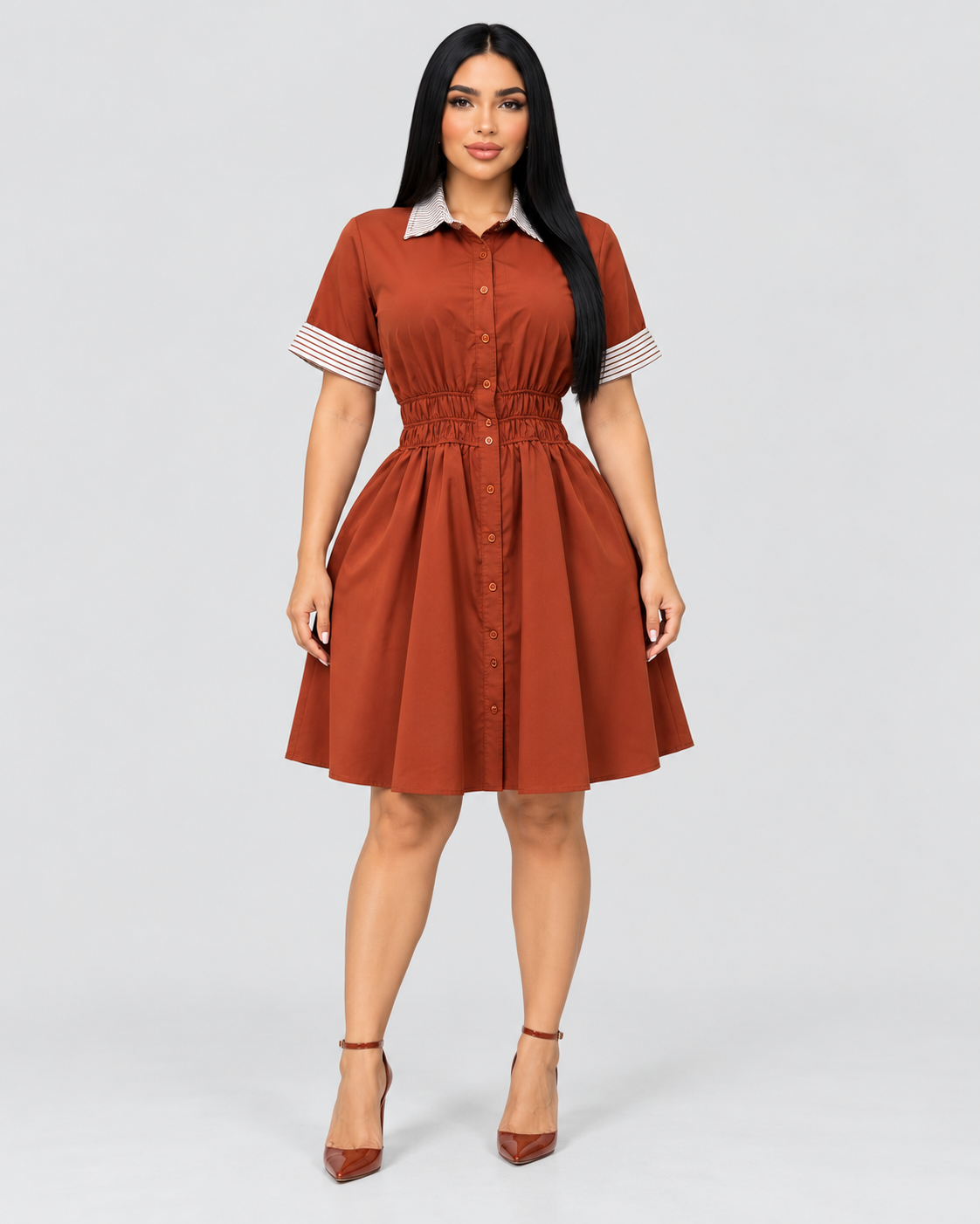 Vestido Corto Rosalba - Terracota