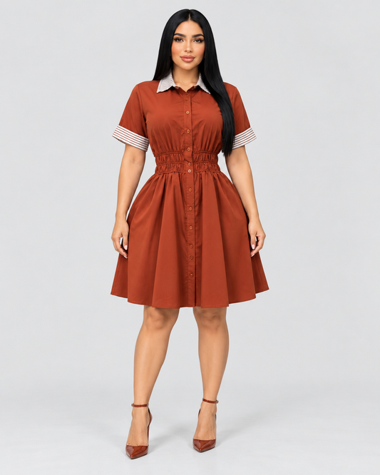 Vestido Corto Rosalba - Terracota