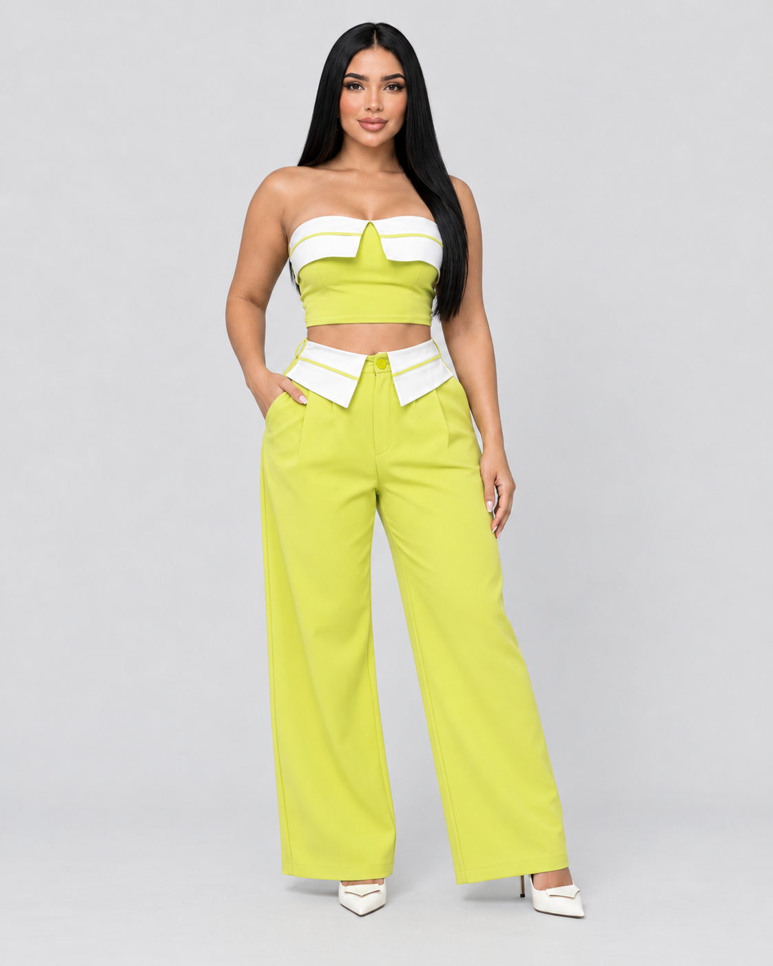 Conjunto Nouvelle - Lima y Blanco - vista frontal