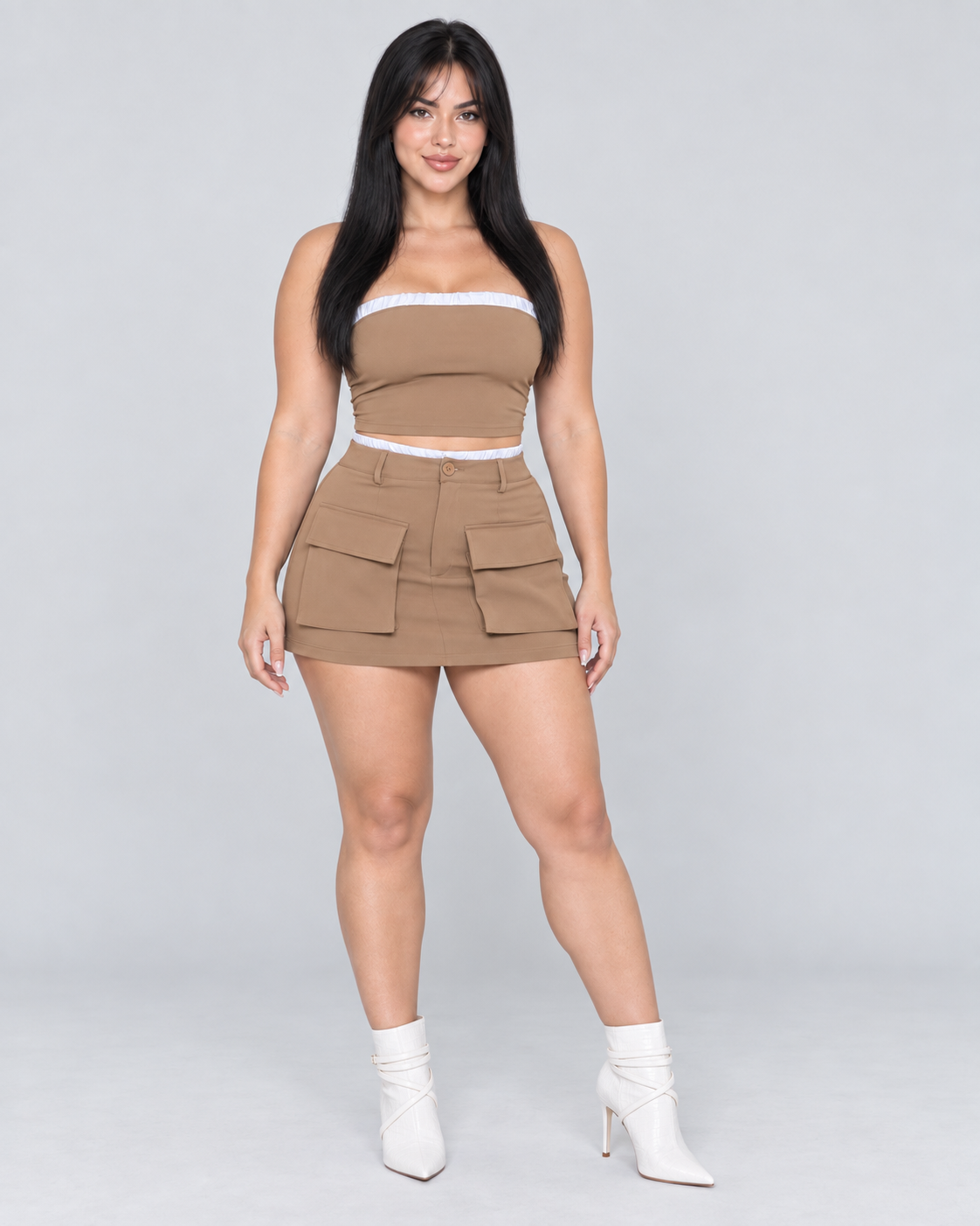 Conjunto Monroe - Taupe y Blanco - vista frontal