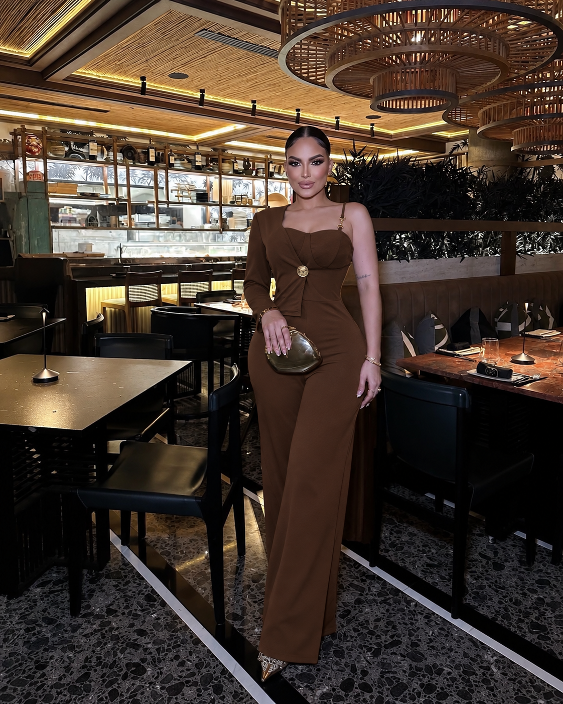 JUMPSUIT GISELLE - CHOCOLATE - Vista lateral