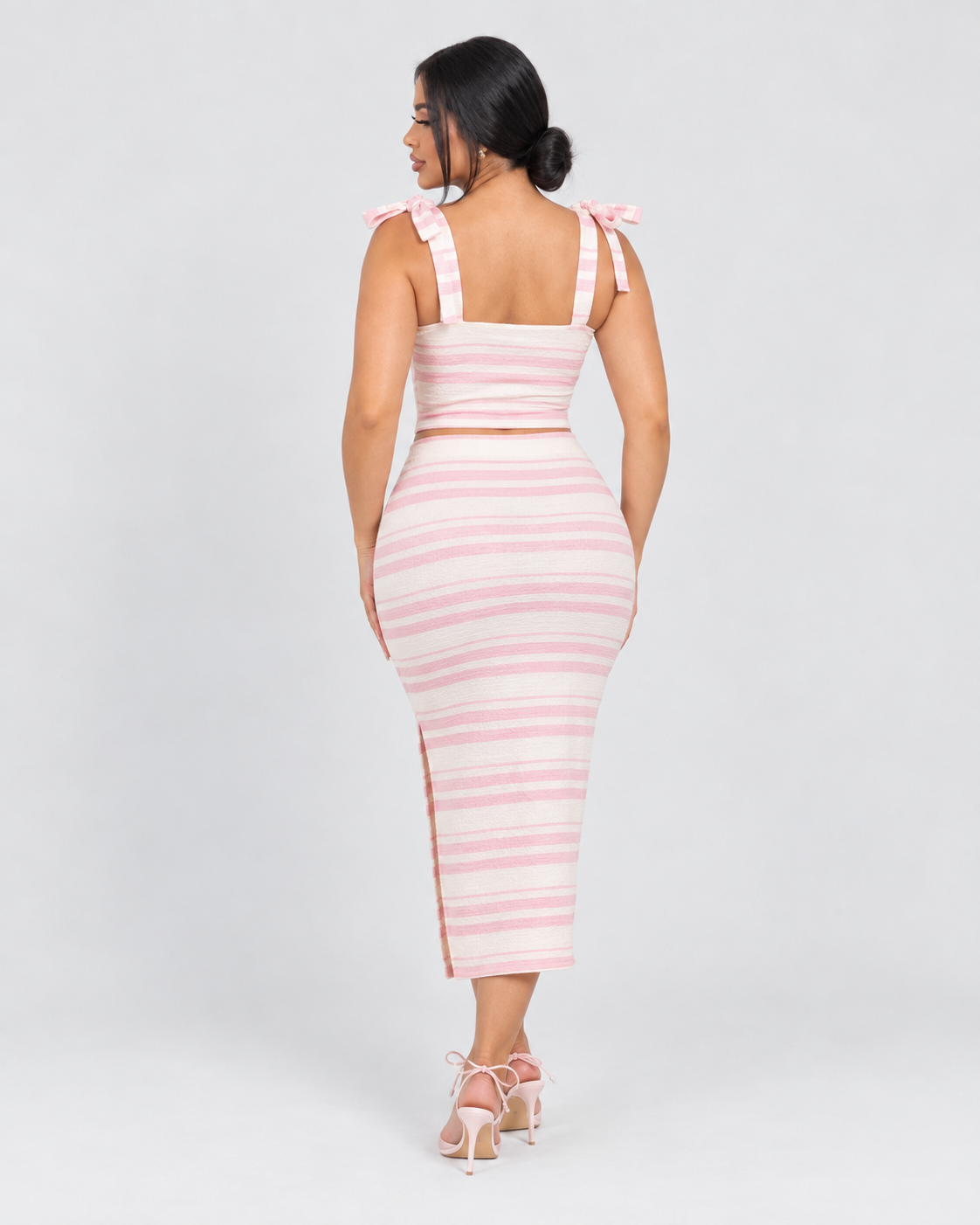 Conjunto Colette - Rosado y Blanco - vista posterior