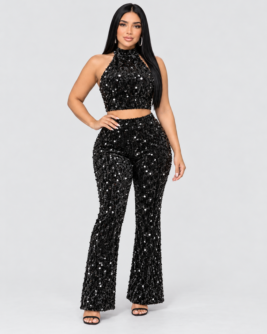Conjunto de Lentejuelas Evora - Negro