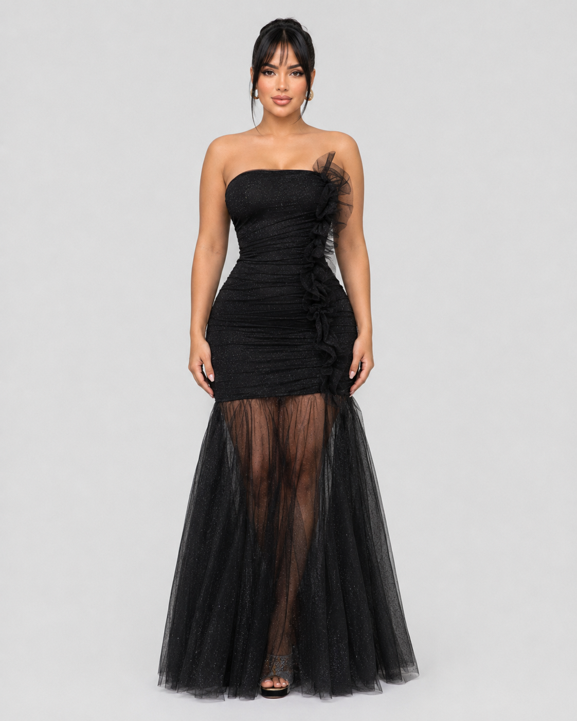 VESTIDO DE GALA GLIMMER - NEGRO