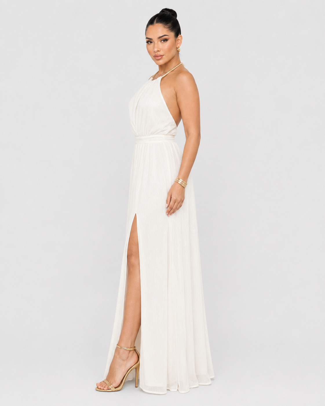 Vestido de Gala Ivory Chain - Marfil