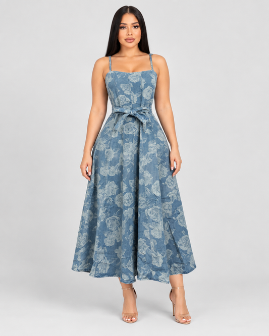 Vestido Midi Jeans Mirabelle - Azul