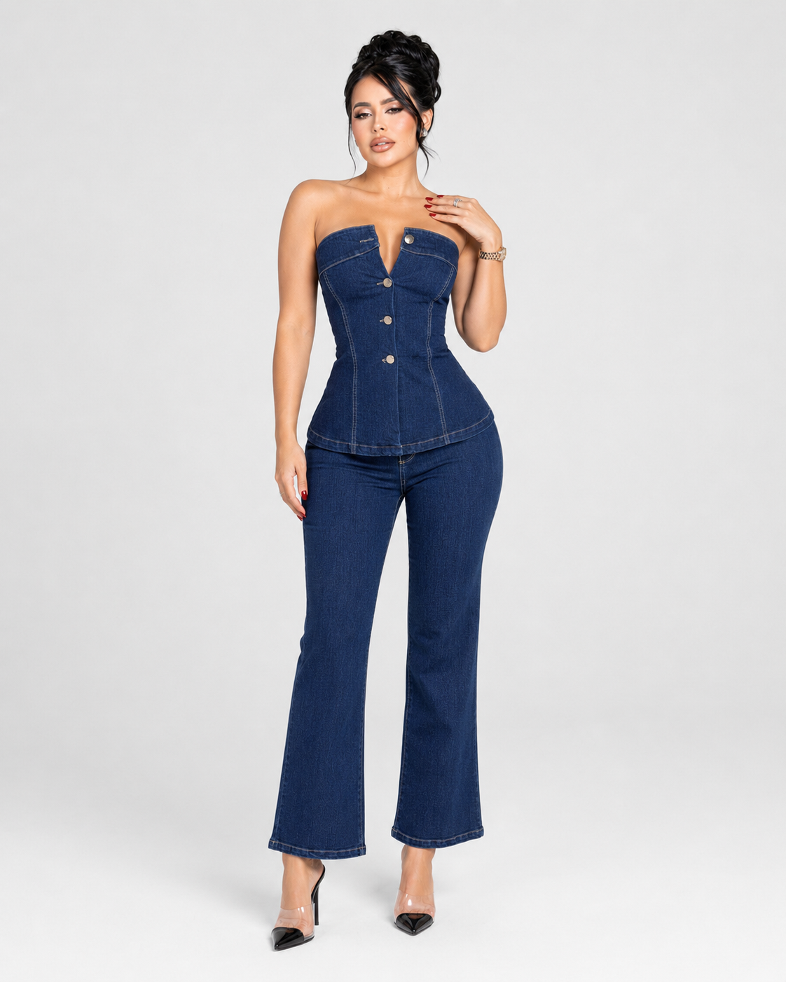 BUTTON ME UP DENIM JUMPSUIT