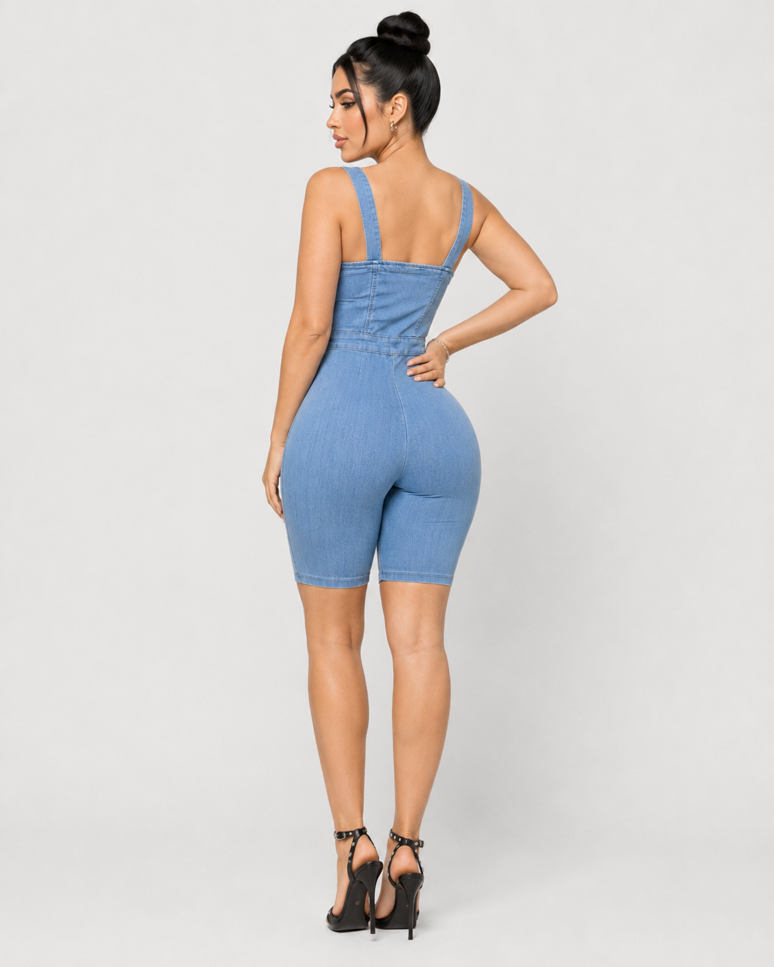 ZIP IT UP DENIM ROMPER