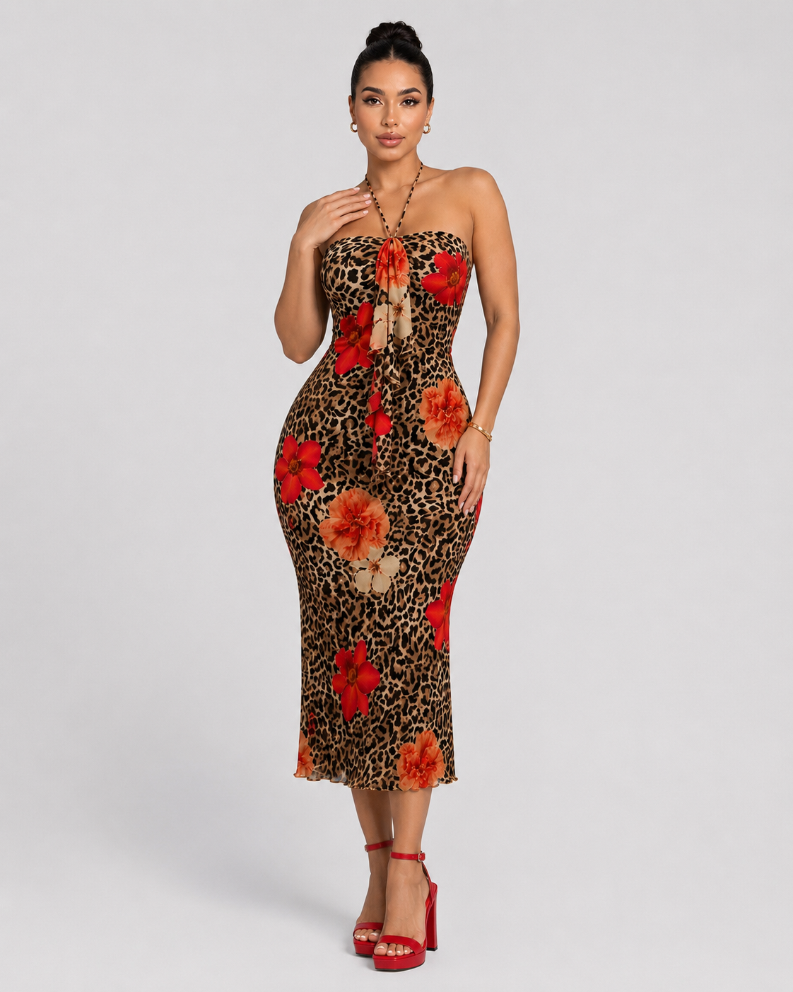 WILD BLOOM HALTER MAXI DRESS