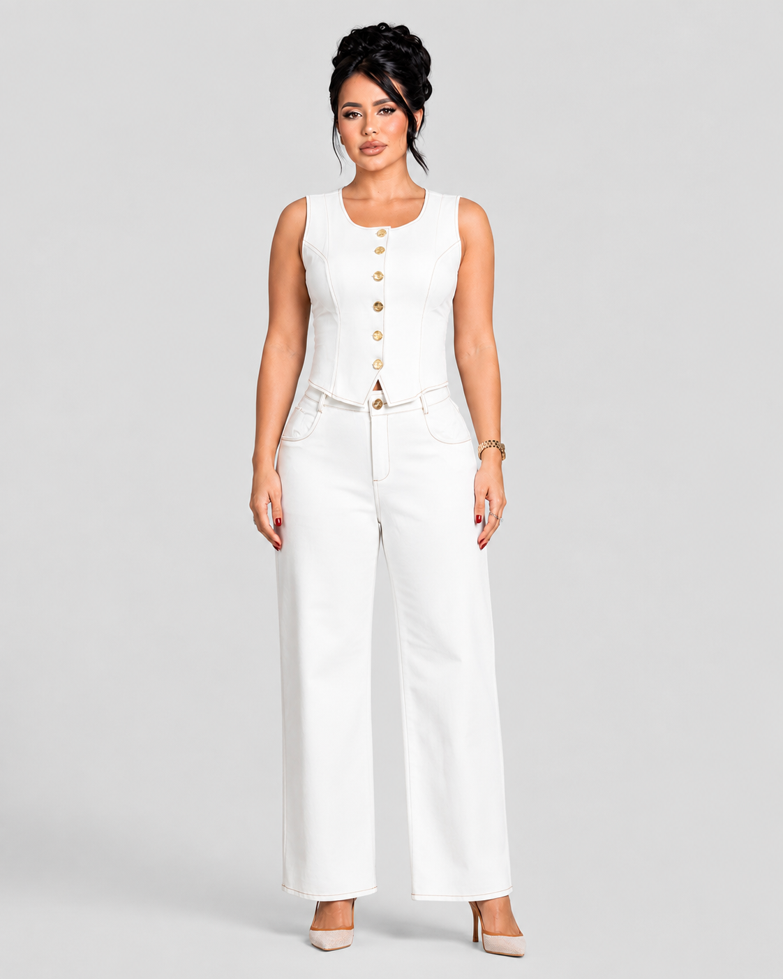 CONJUNTO DENIM VINTAGE - IVORY