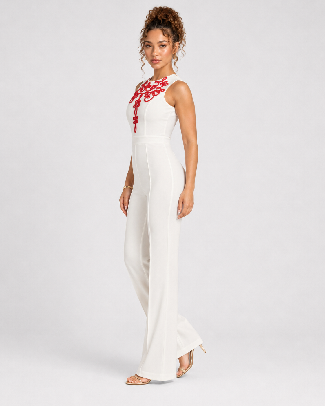 Jumpsuit Espiral - Blanco y Naranja