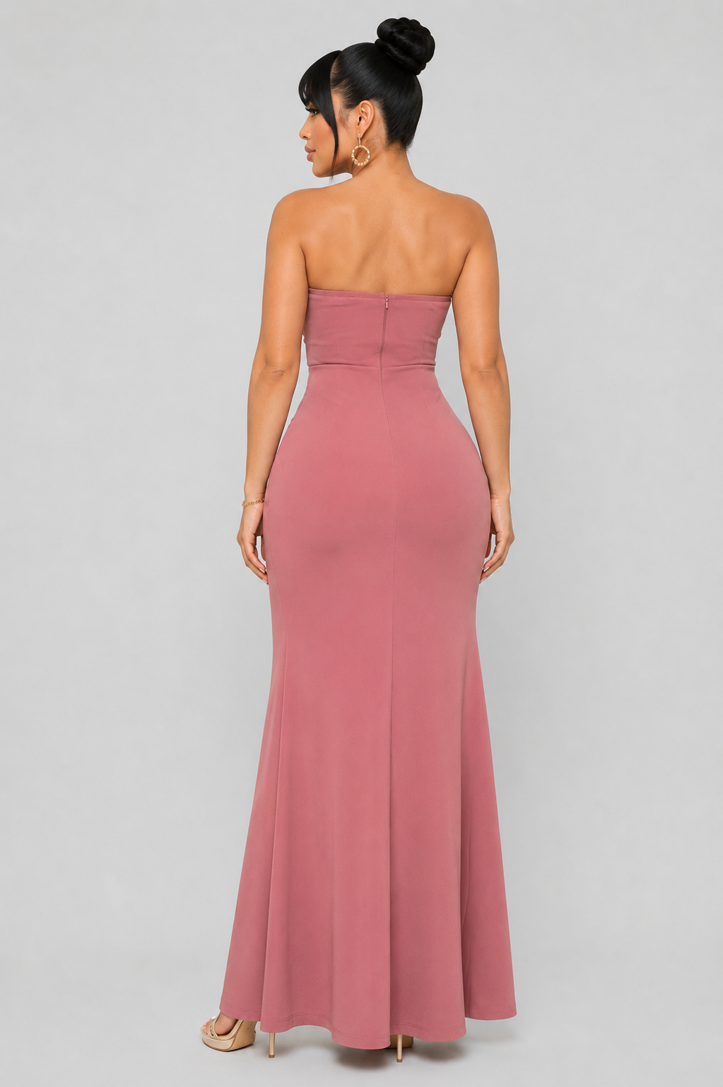 Vestido de Gala Glam - Rosa Palo